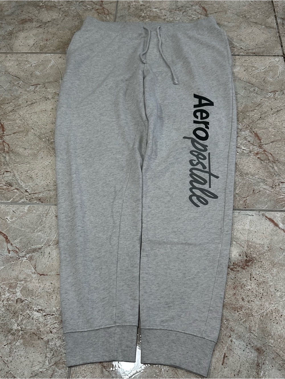 Aeropostale Gray Heather Jogger Sweatpants Logo Sweatpants Size M